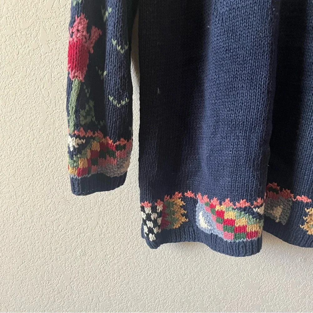 Northern Isles Hand Knit Vintage Cottagecore Chunky Oversized Crewneck Sweater L - Picture 7 of 8